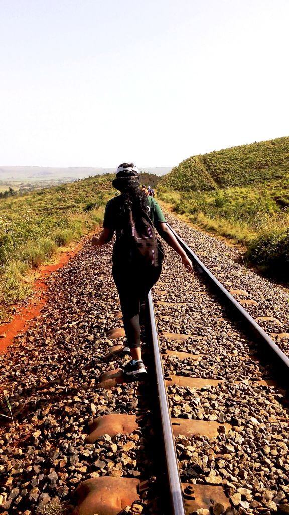 And the railway line tucked away. We saw a train much later from the hills.